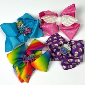 JoJo Siwa Oversized Signature Large Bows Lot Of 4 Large Hair Clips